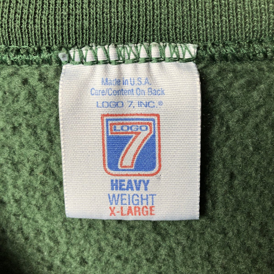 Vintage 90'S NFL Green Bay Packers Logo 7 Heavyweight Sweatshirt, Made in USA, Men's Size XL cotton Green type dark green Vintage Second Hand