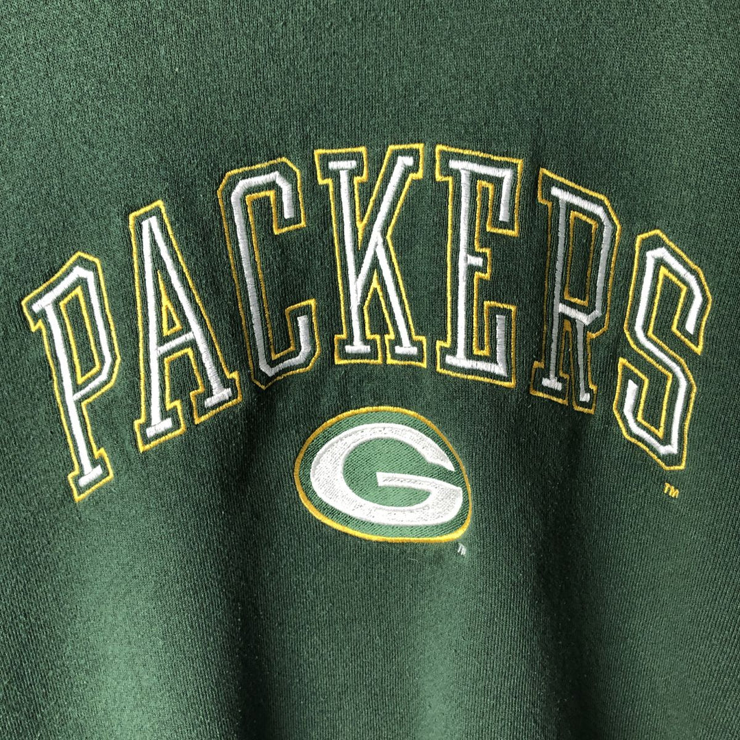 Vintage 90'S NFL Green Bay Packers Logo 7 Heavyweight Sweatshirt, Made in USA, Men's Size XL cotton Green type dark green Vintage Second Hand
