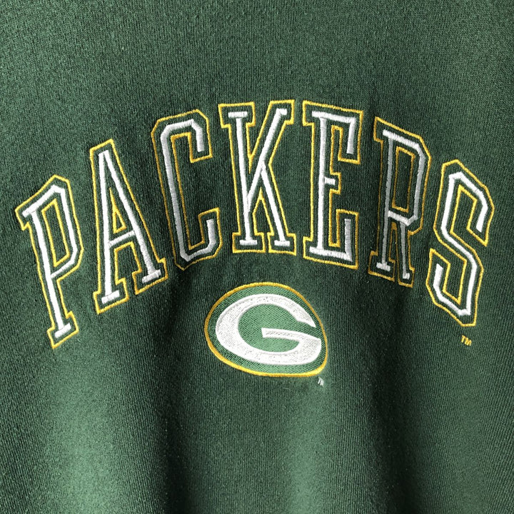 Vintage 90'S NFL Green Bay Packers Logo 7 Heavyweight Sweatshirt, Made in USA, Men's Size XL cotton Green type dark green Vintage Second Hand
