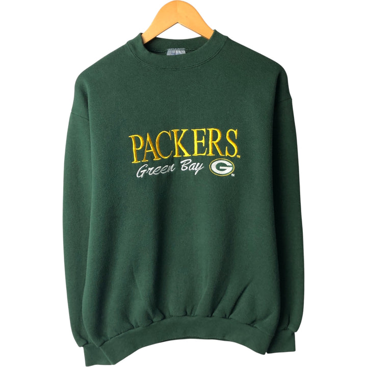 Vintage 80s-90'S NFL Green Bay Packers Logo 7 Heavyweight Sweatshirt, Men's Size Medium cotton Green type dark green Vintage Second Hand