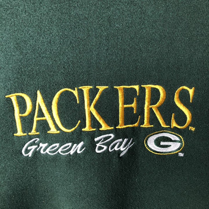 Vintage 80s-90'S NFL Green Bay Packers Logo 7 Heavyweight Sweatshirt, Men's Size Medium cotton Green type dark green Vintage Second Hand