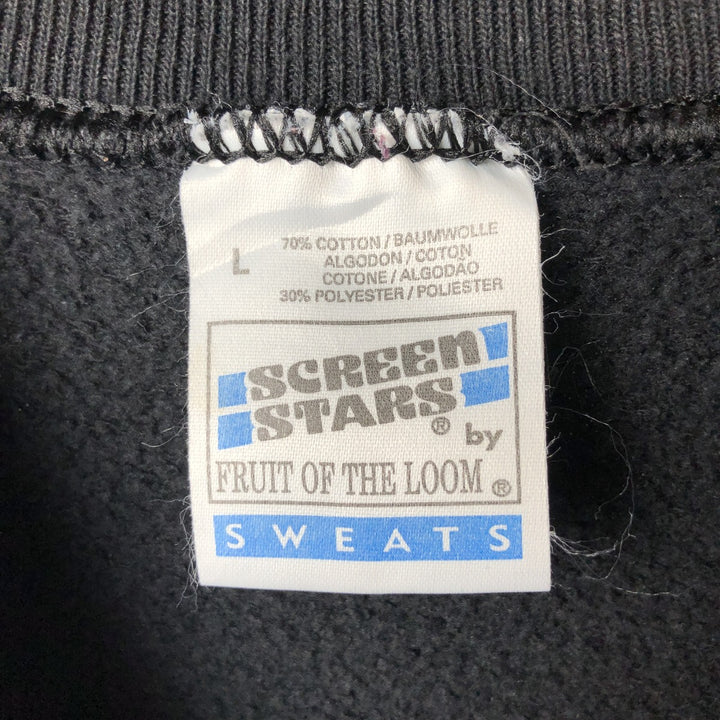 90'S Fruit of the Loom Screen Stars Badger Pattern Animal Sweatshirt, Men's Size L cotton black type Vintage Second Hand