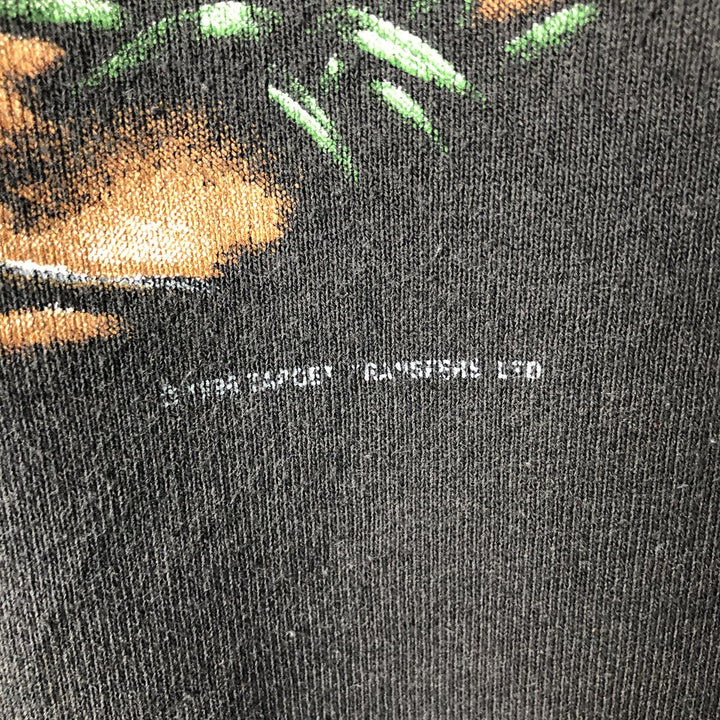 90'S Fruit of the Loom Screen Stars Badger Pattern Animal Sweatshirt, Men's Size L cotton black type Vintage Second Hand