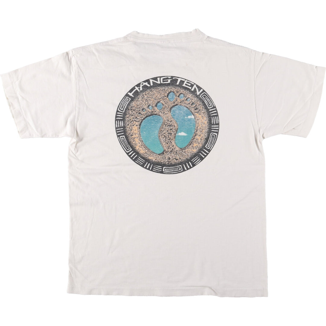 HANG TEN Surf Skate T-shirt, Men's Size L unclear white type Vintage Second Hand
