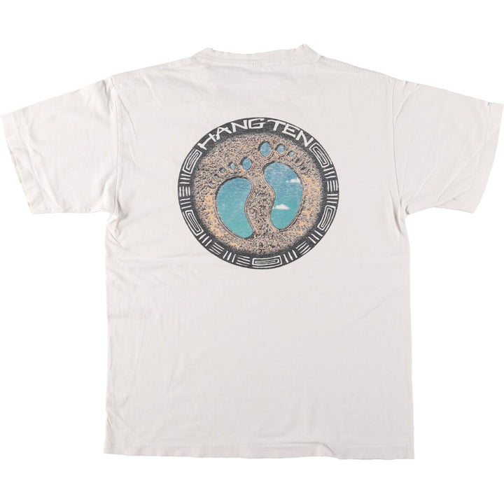 HANG TEN Surf Skate T-shirt, Men's Size L unclear white type Vintage Second Hand
