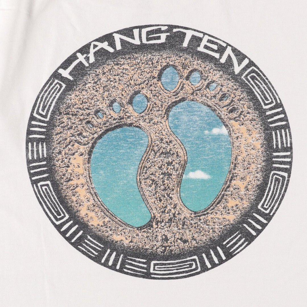 HANG TEN Surf Skate T-shirt, Men's Size L unclear white type Vintage Second Hand