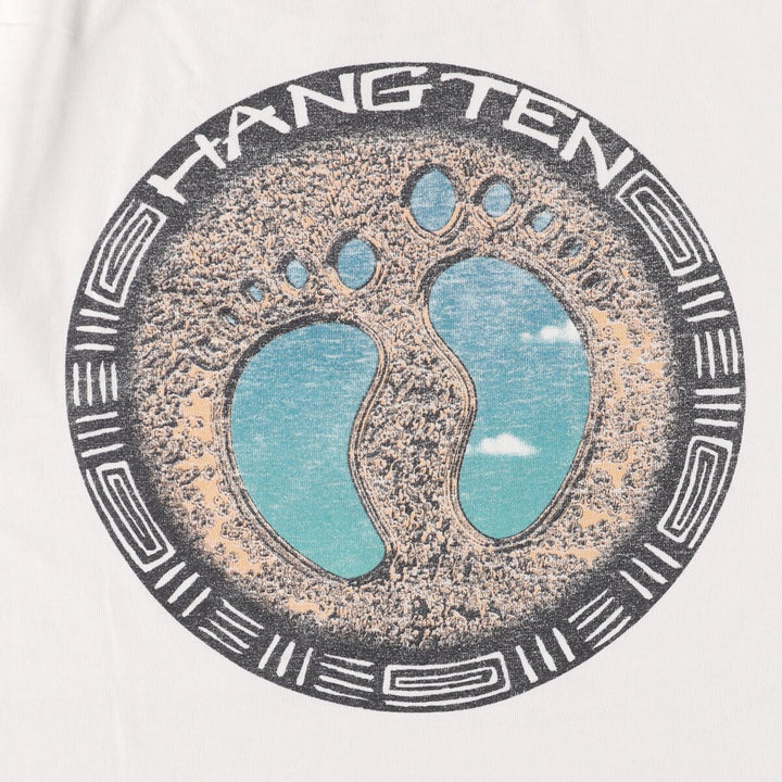 HANG TEN Surf Skate T-shirt, Men's Size L unclear white type Vintage Second Hand