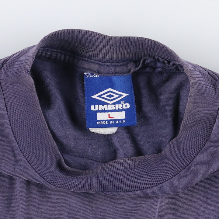 Vintage 90'S Umbro logo print T-shirt, Made in USA, Men's Size L cotton navy blue type Vintage Second Hand