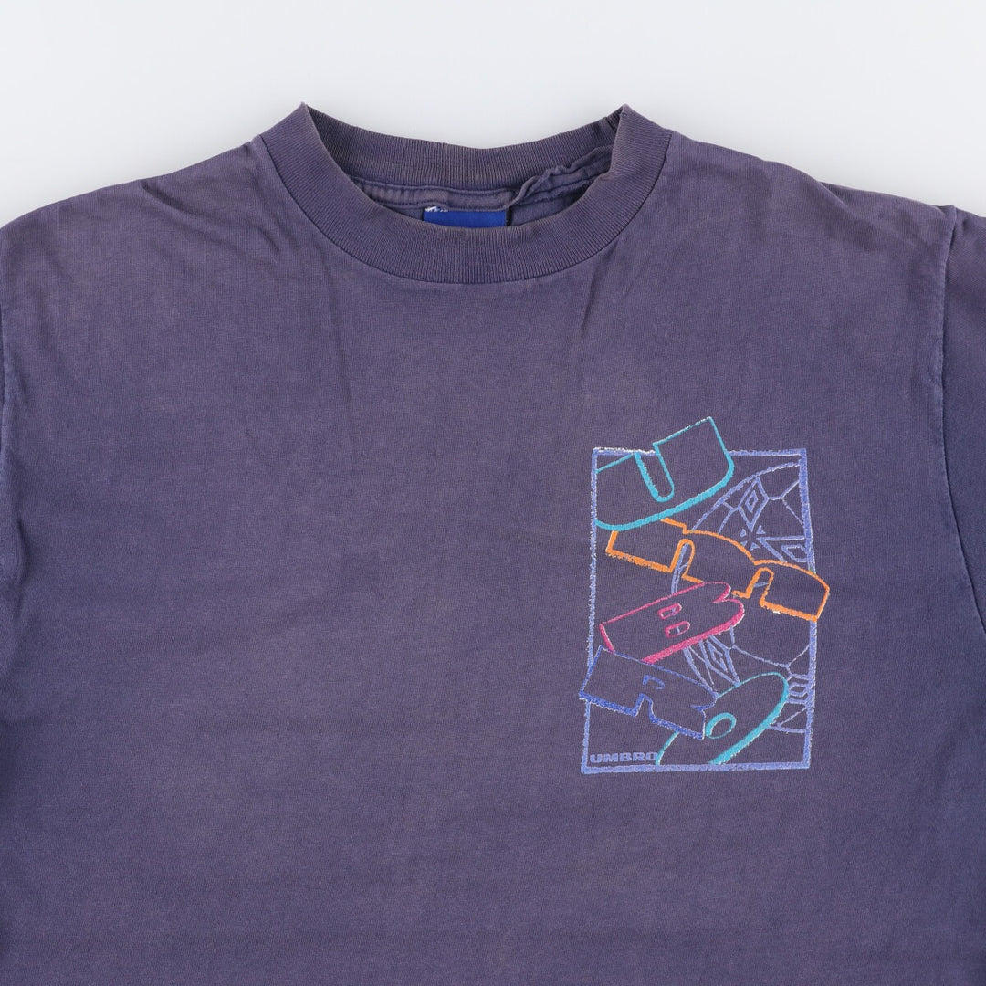 Vintage 90'S Umbro logo print T-shirt, Made in USA, Men's Size L cotton navy blue type Vintage Second Hand