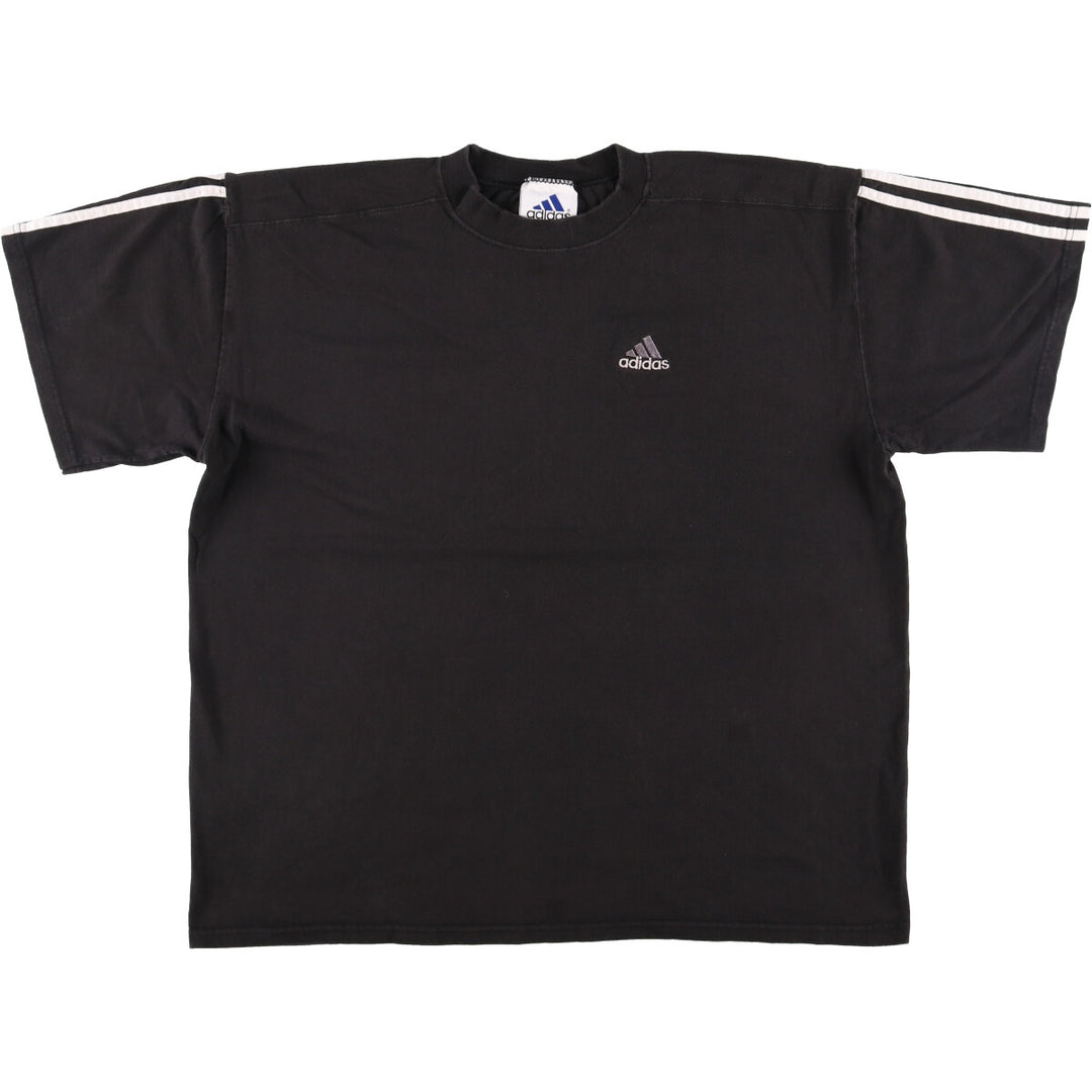 Vintage 90'S Adidas logo T-shirt, size L, men's cotton black type Vintage Second Hand