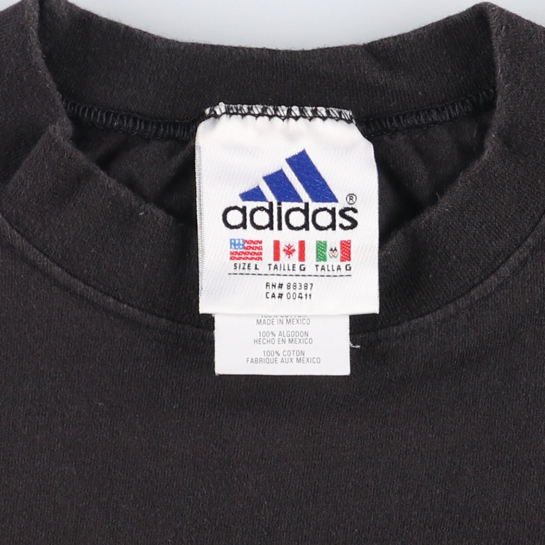 Vintage 90'S Adidas logo T-shirt, size L, men's cotton black type Vintage Second Hand