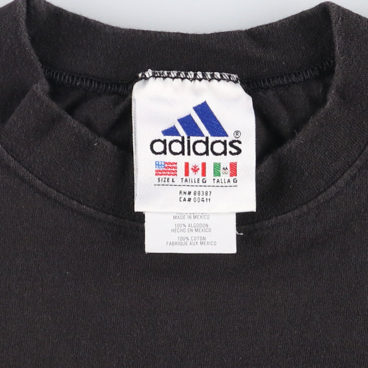 Vintage 90'S Adidas logo T-shirt, size L, men's cotton black type Vintage Second Hand
