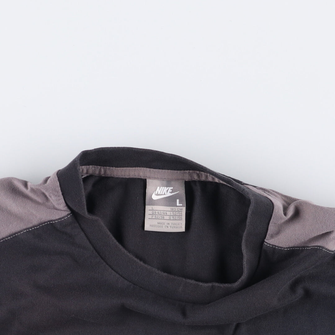 Nike Raglan Sleeve One-Point Logo T-Shirt, Men's Size L cotton black type Vintage Second Hand