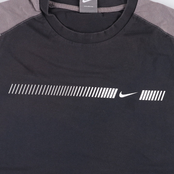 Nike Raglan Sleeve One-Point Logo T-Shirt, Men's Size L cotton black type Vintage Second Hand