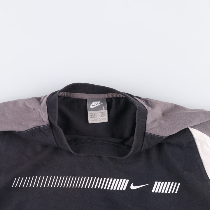Nike Raglan Sleeve One-Point Logo T-Shirt, Men's Size L cotton black type Vintage Second Hand