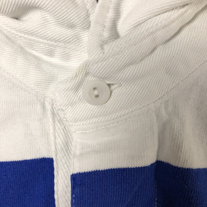Ralph Lauren POLO by Ralph Lauren Striped Pattern Long Sleeve Rugby Shirt Men's Size L cotton blue type Vintage Second Hand