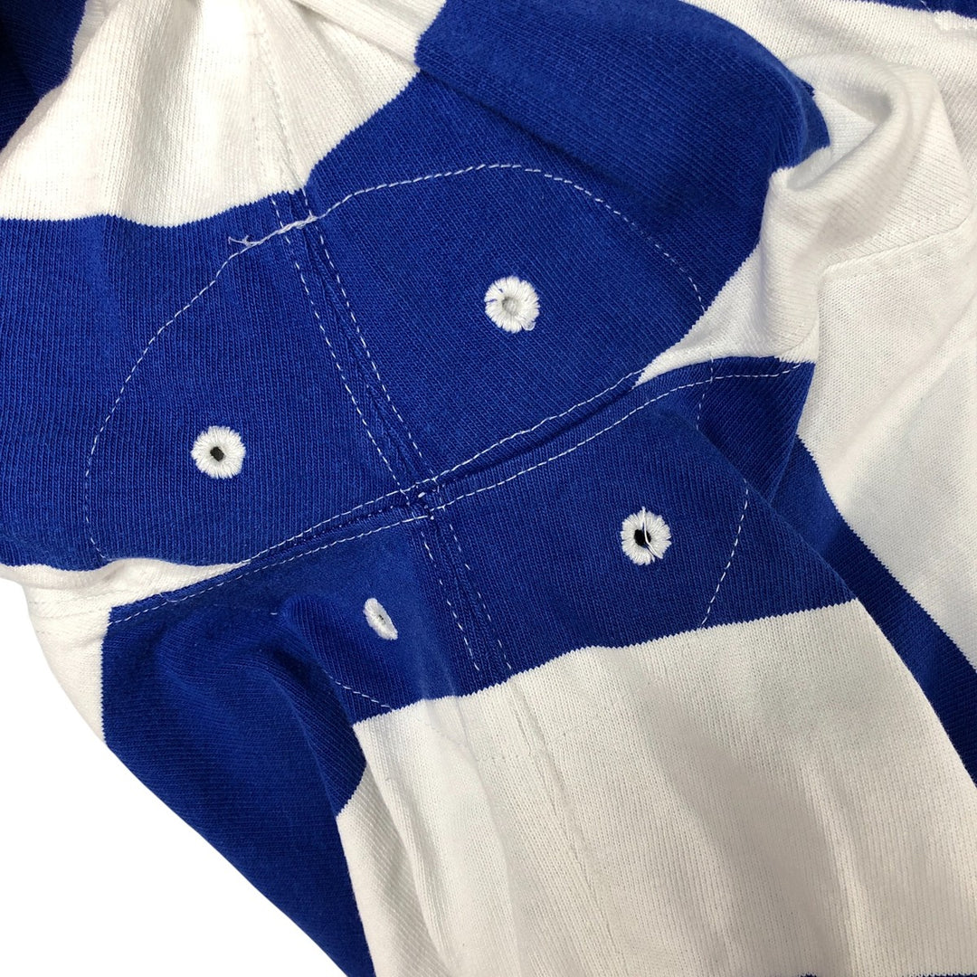 Ralph Lauren POLO by Ralph Lauren Striped Pattern Long Sleeve Rugby Shirt Men's Size L cotton blue type Vintage Second Hand