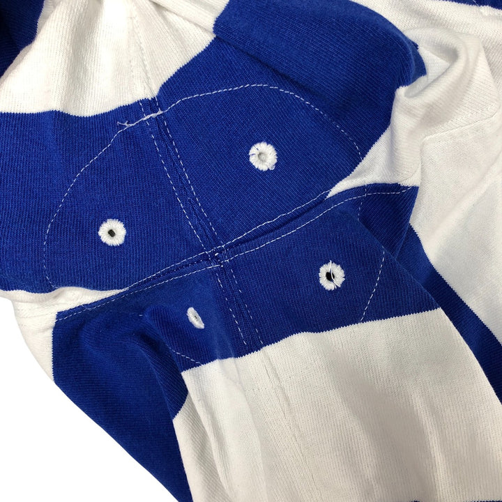 Ralph Lauren POLO by Ralph Lauren Striped Pattern Long Sleeve Rugby Shirt Men's Size L cotton blue type Vintage Second Hand