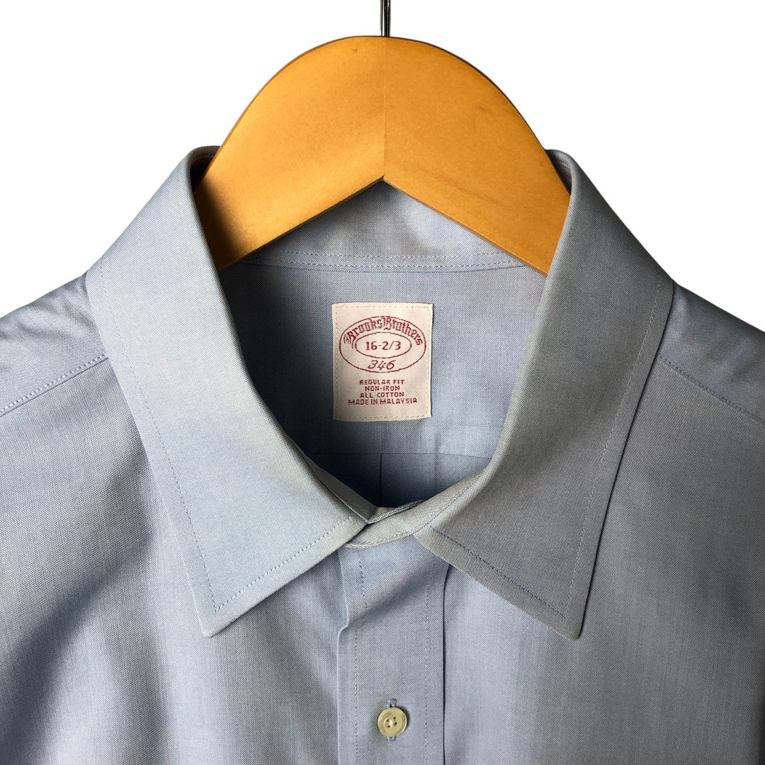 Brooks Brothers 346 REGULAR FIT long sleeve cotton shirt, men's size L cotton Blue type light blue Vintage Second Hand