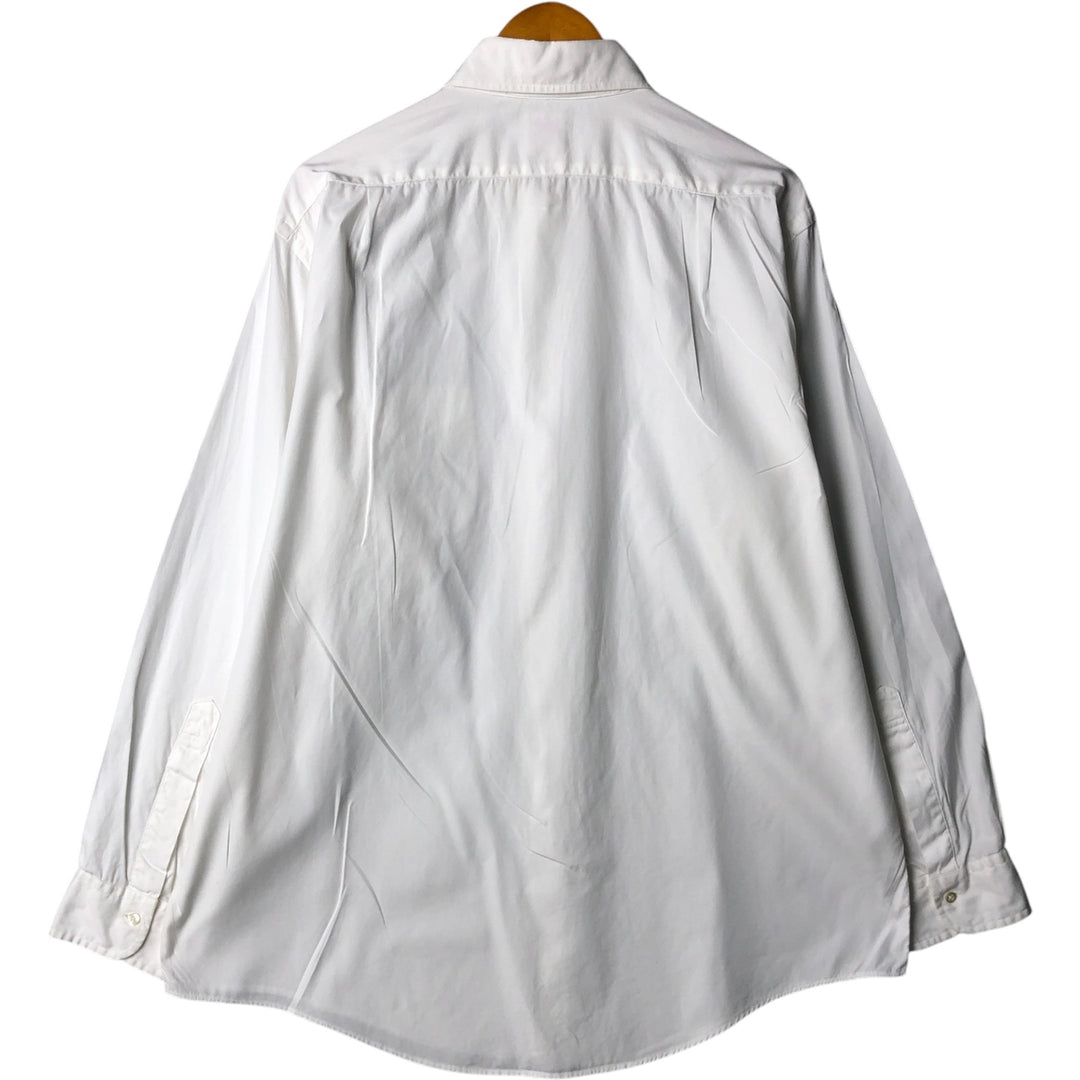 Vintage 80s-90'S Brooks Brothers MAKERS wide collar long sleeve cotton shirt, made in the USA, size XL, men's cotton white type Vintage Second Hand
