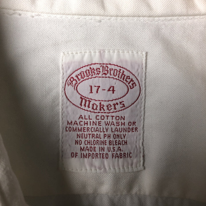 Vintage 80s-90'S Brooks Brothers MAKERS wide collar long sleeve cotton shirt, made in the USA, size XL, men's cotton white type Vintage Second Hand