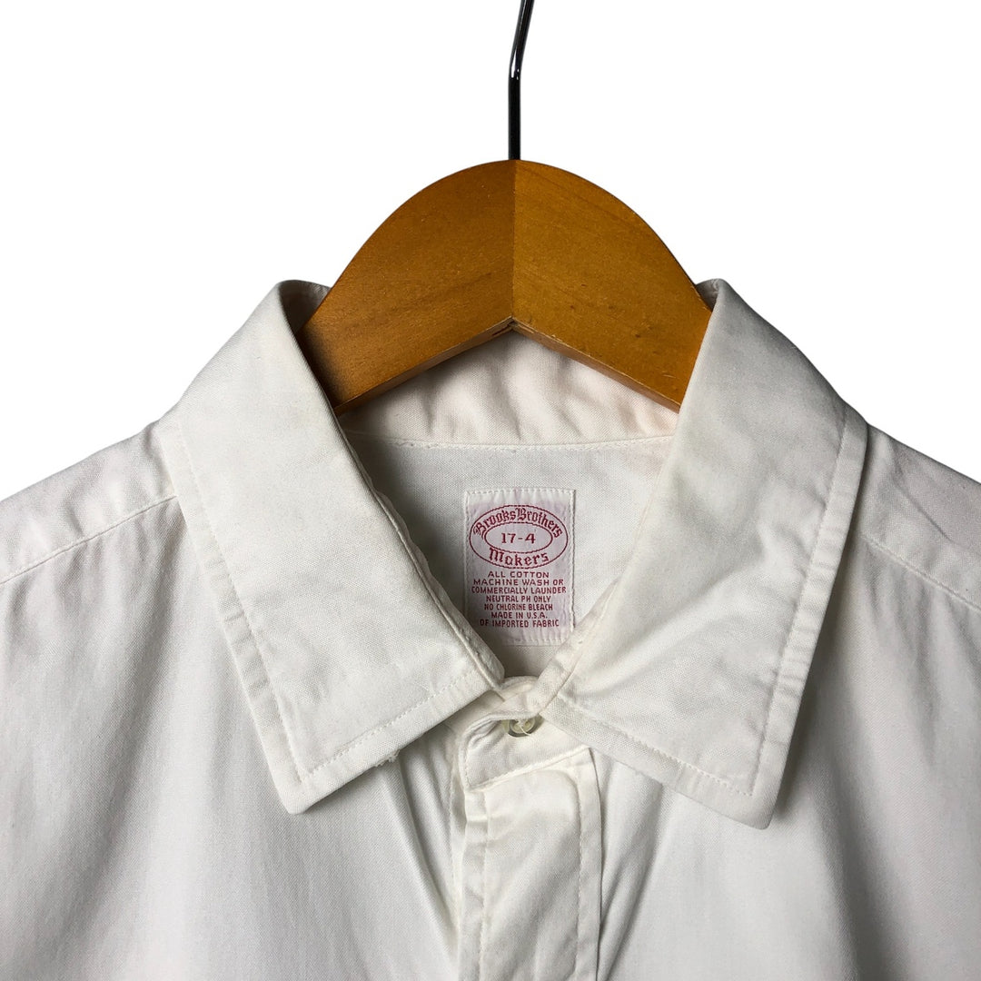 Vintage 80s-90'S Brooks Brothers MAKERS wide collar long sleeve cotton shirt, made in the USA, size XL, men's cotton white type Vintage Second Hand