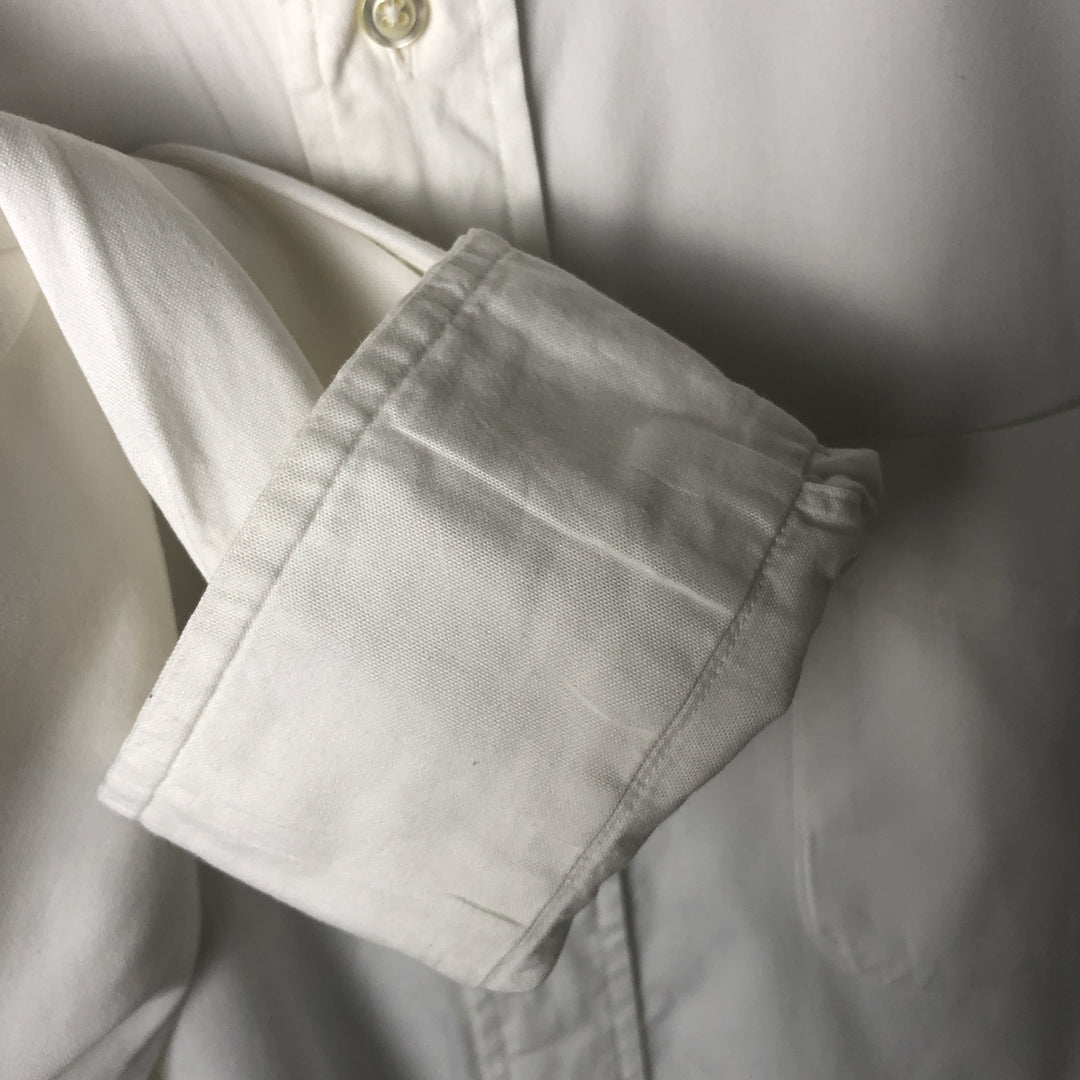 Vintage 80s-90'S Brooks Brothers MAKERS wide collar long sleeve cotton shirt, made in the USA, size XL, men's cotton white type Vintage Second Hand