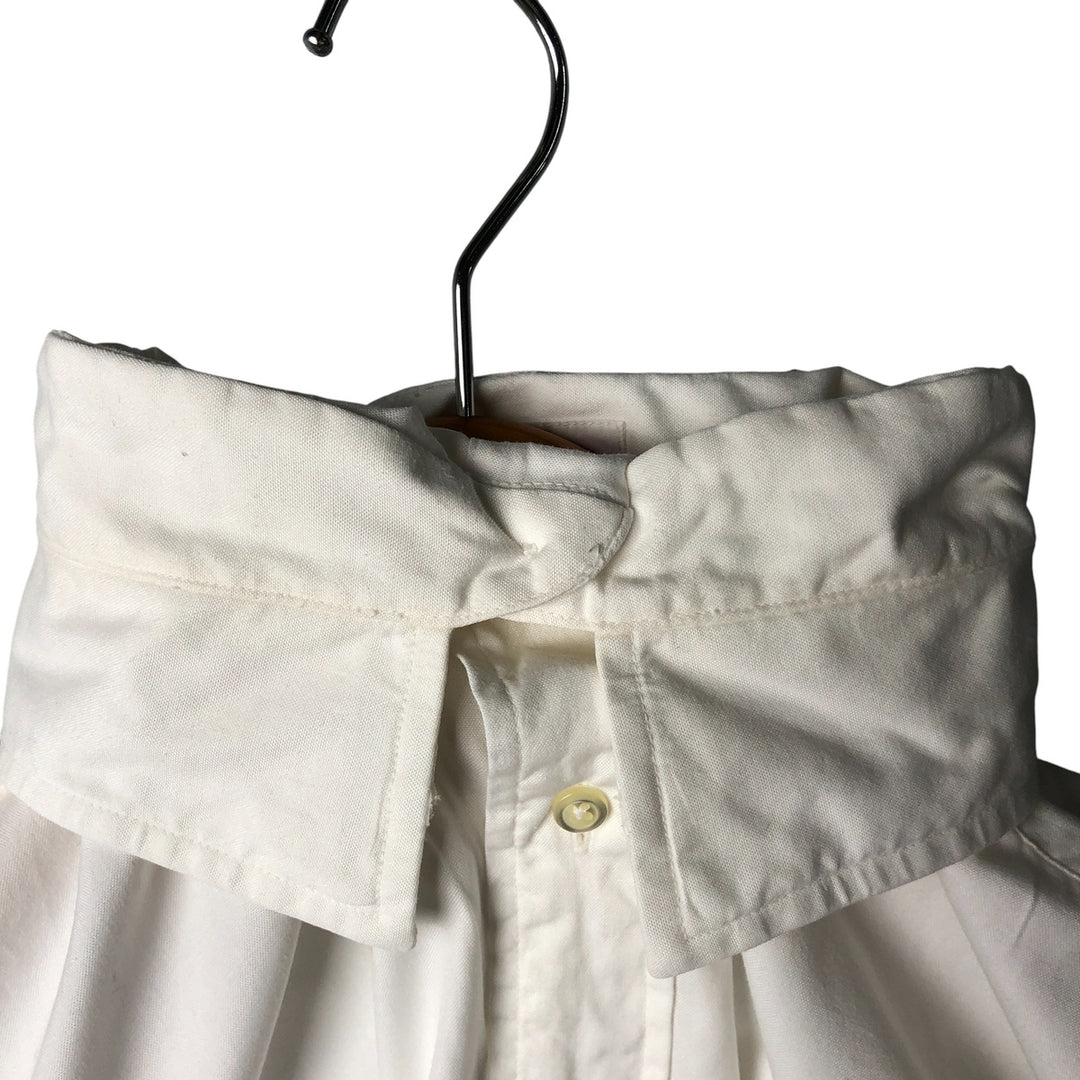 Vintage 80s-90'S Brooks Brothers MAKERS wide collar long sleeve cotton shirt, made in the USA, size XL, men's cotton white type Vintage Second Hand