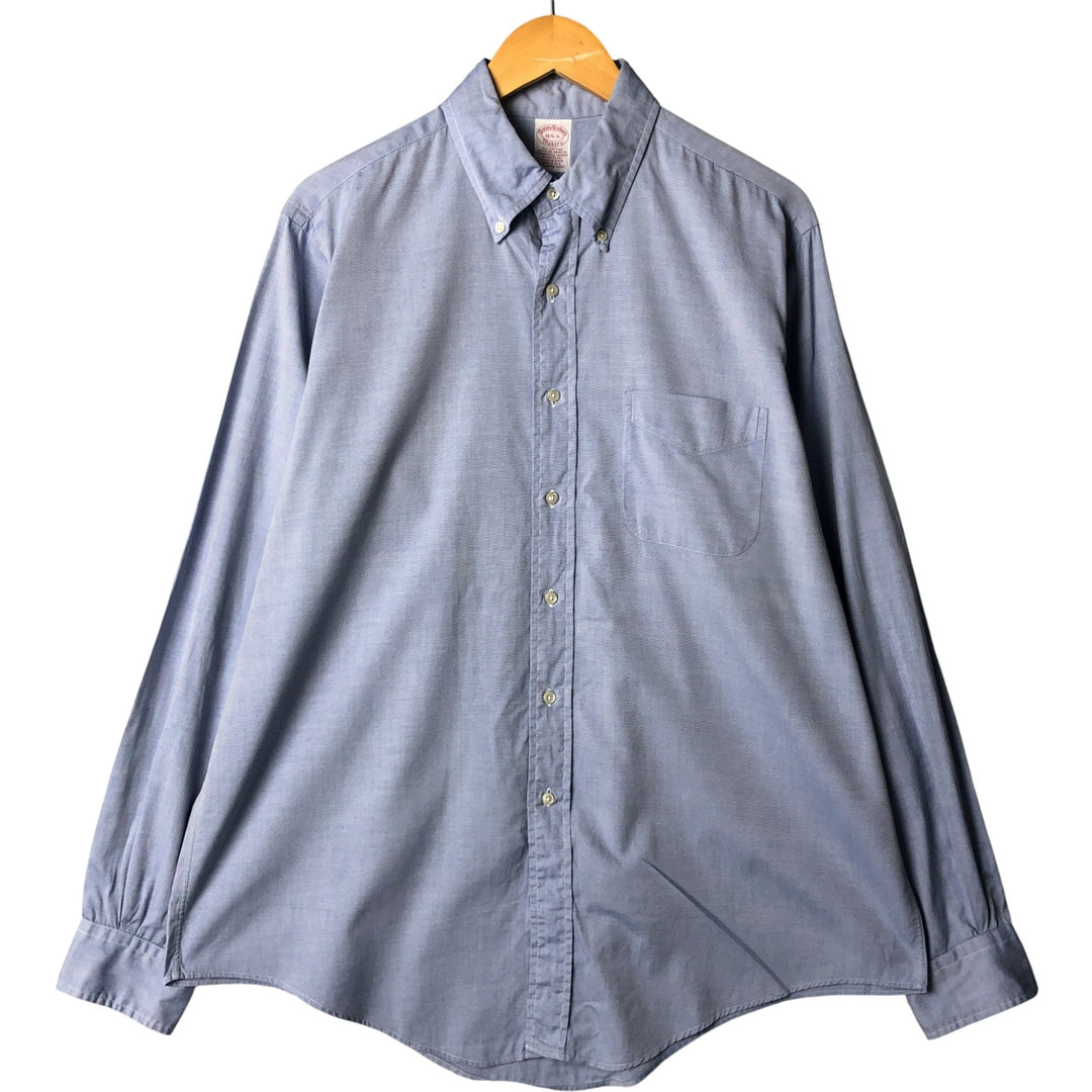 80s-90'S Brooks Brothers MAKERS Long Sleeve Button Down Shirt Made in USA Men's Size L Vintage cotton Blue type light blue Vintage Second Hand