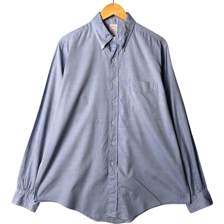 80s-90'S Brooks Brothers MAKERS Long Sleeve Button Down Shirt Made in USA Men's Size L Vintage cotton Blue type light blue Vintage Second Hand