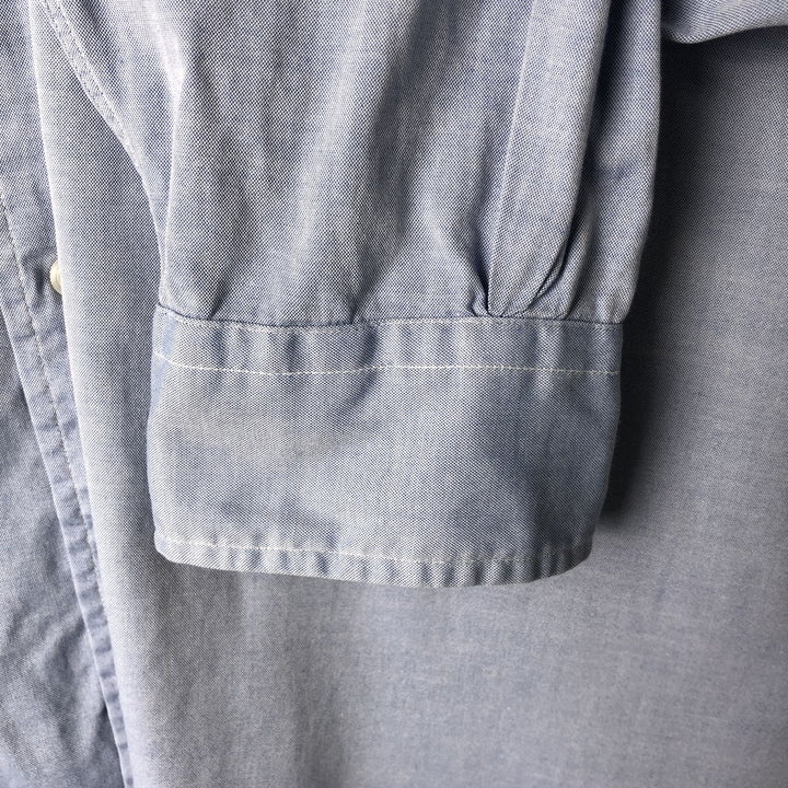 80s-90'S Brooks Brothers MAKERS Long Sleeve Button Down Shirt Made in USA Men's Size L Vintage cotton Blue type light blue Vintage Second Hand