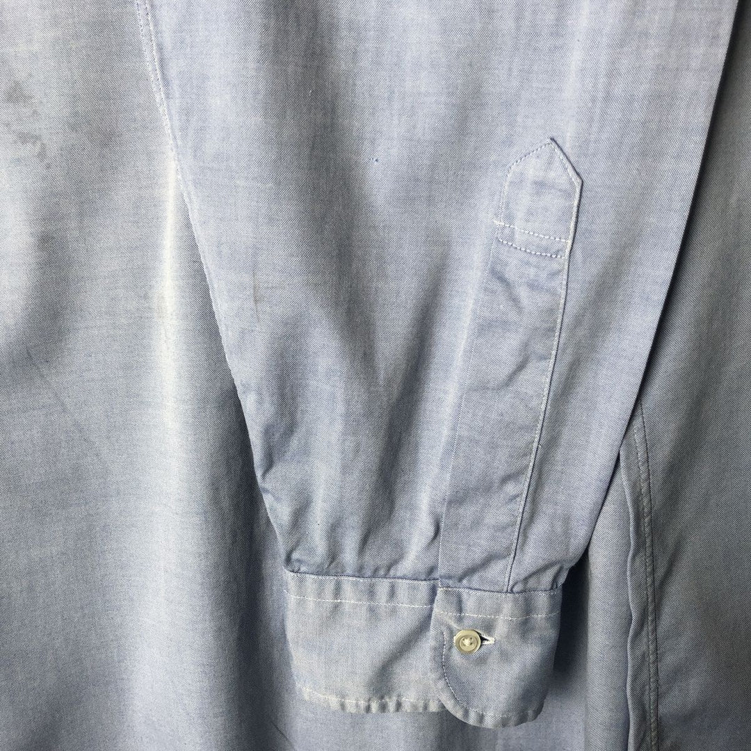 80s-90'S Brooks Brothers MAKERS Long Sleeve Button Down Shirt Made in USA Men's Size L Vintage cotton Blue type light blue Vintage Second Hand