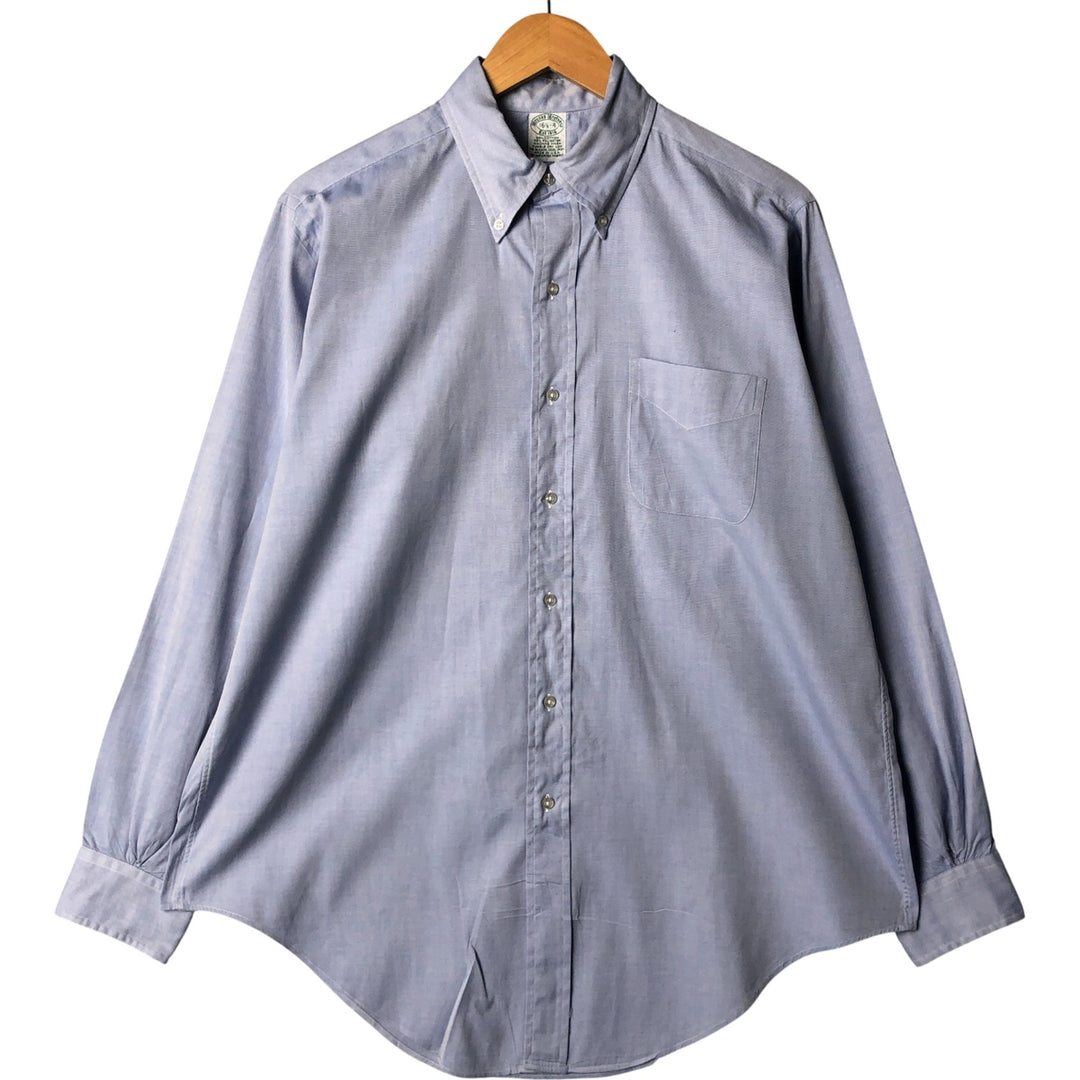 Vintage 1980s-1990'S Brooks Brothers Est. 1818 long-sleeved button-down shirt, Made in USA, Men's Size L cotton Blue type light blue Vintage Second Hand