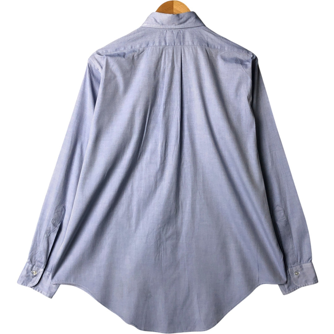 Vintage 1980s-1990'S Brooks Brothers Est. 1818 long-sleeved button-down shirt, Made in USA, Men's Size L cotton Blue type light blue Vintage Second Hand