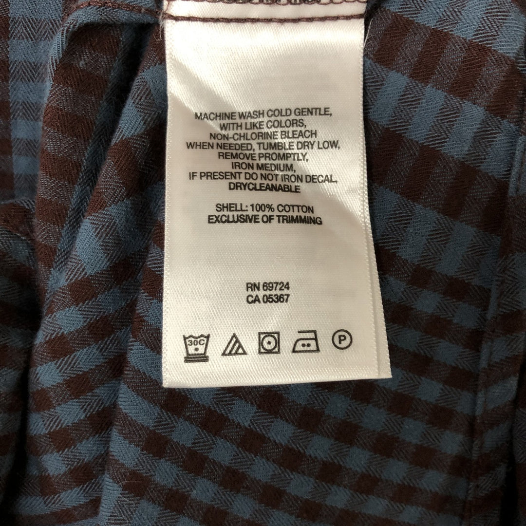 2000'S Columbia long-sleeved button-down check shirt, men's size XXL cotton black type Vintage Second Hand