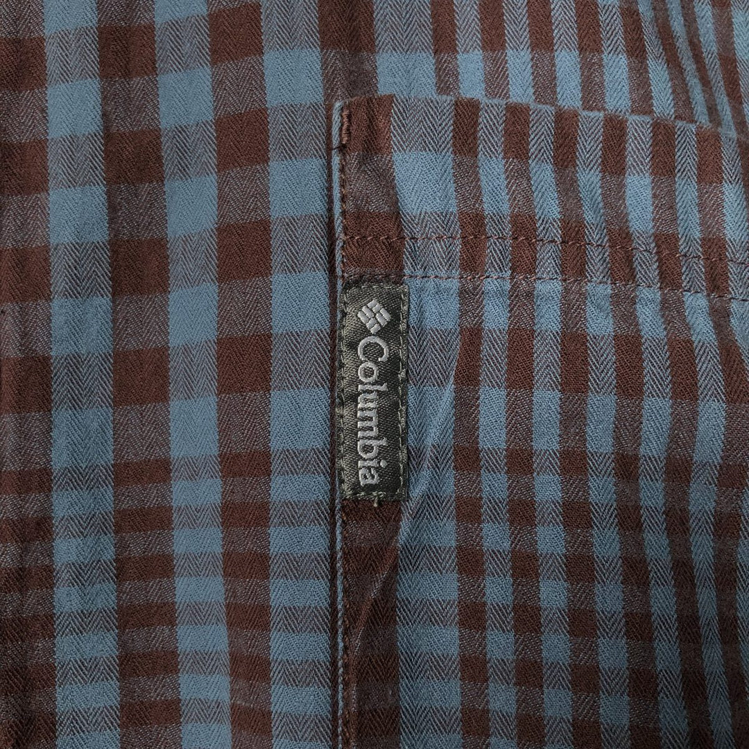 2000'S Columbia long-sleeved button-down check shirt, men's size XXL cotton black type Vintage Second Hand