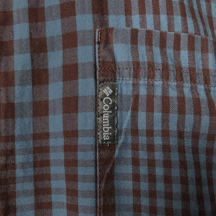 2000'S Columbia long-sleeved button-down check shirt, men's size XXL cotton black type Vintage Second Hand