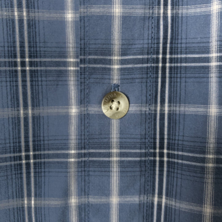 2000'S Columbia long-sleeved button-down check shirt, men's size L cotton navy blue type Vintage Second Hand