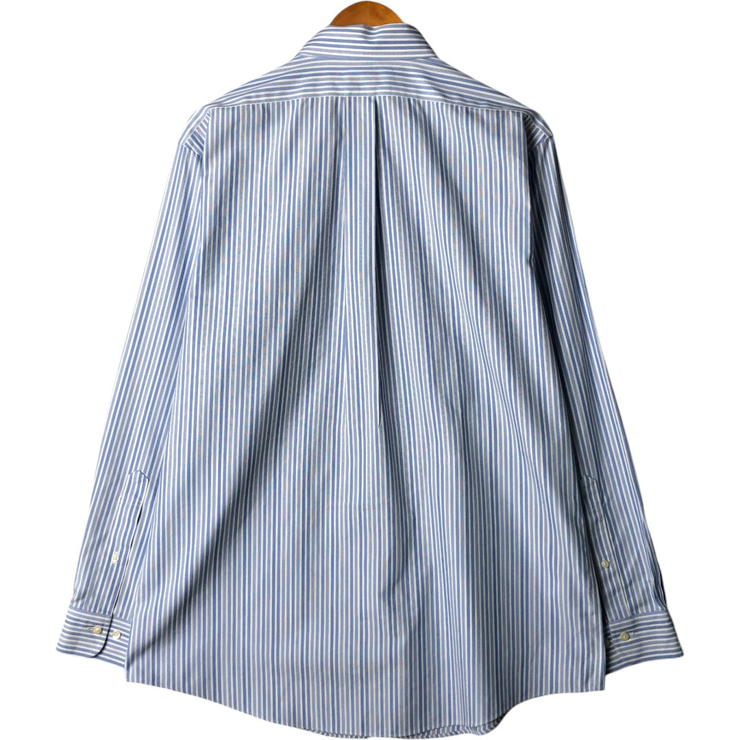 Brooks Brothers Men's Long Sleeve Cotton Striped Shirt, Size L cotton white type Vintage Second Hand