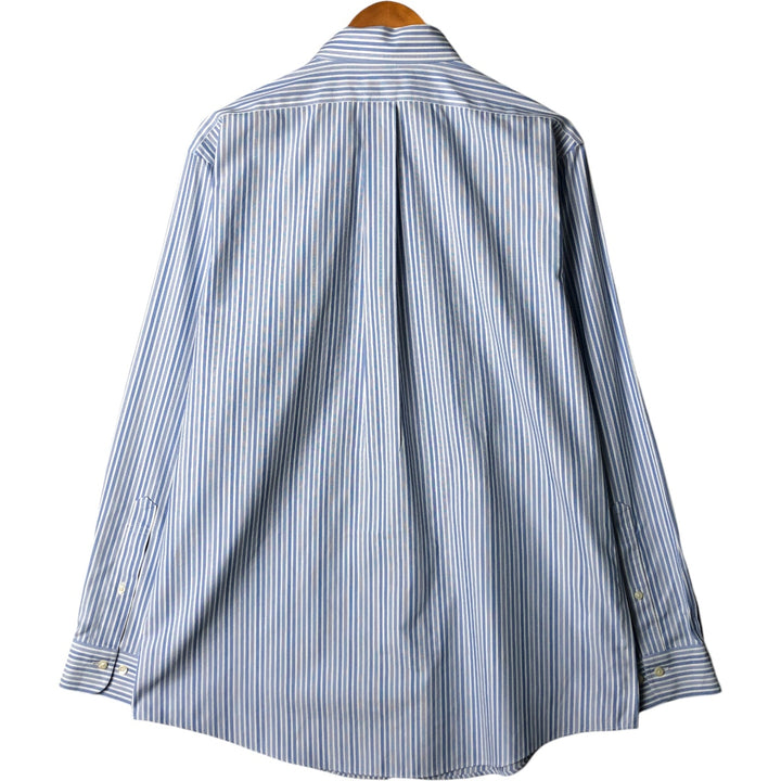 Brooks Brothers Men's Long Sleeve Cotton Striped Shirt, Size L cotton white type Vintage Second Hand