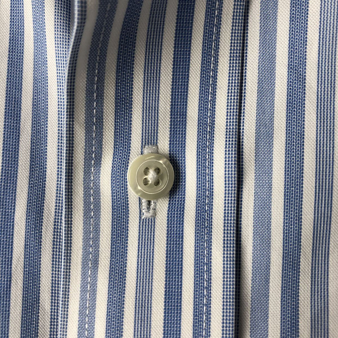 Brooks Brothers Men's Long Sleeve Cotton Striped Shirt, Size L cotton white type Vintage Second Hand