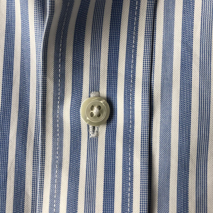 Brooks Brothers Men's Long Sleeve Cotton Striped Shirt, Size L cotton white type Vintage Second Hand