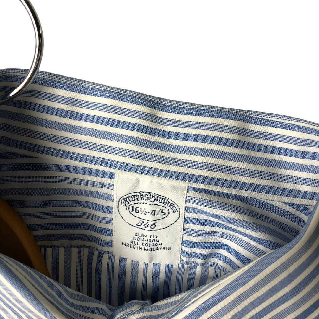 Brooks Brothers Men's Long Sleeve Cotton Striped Shirt, Size L cotton white type Vintage Second Hand