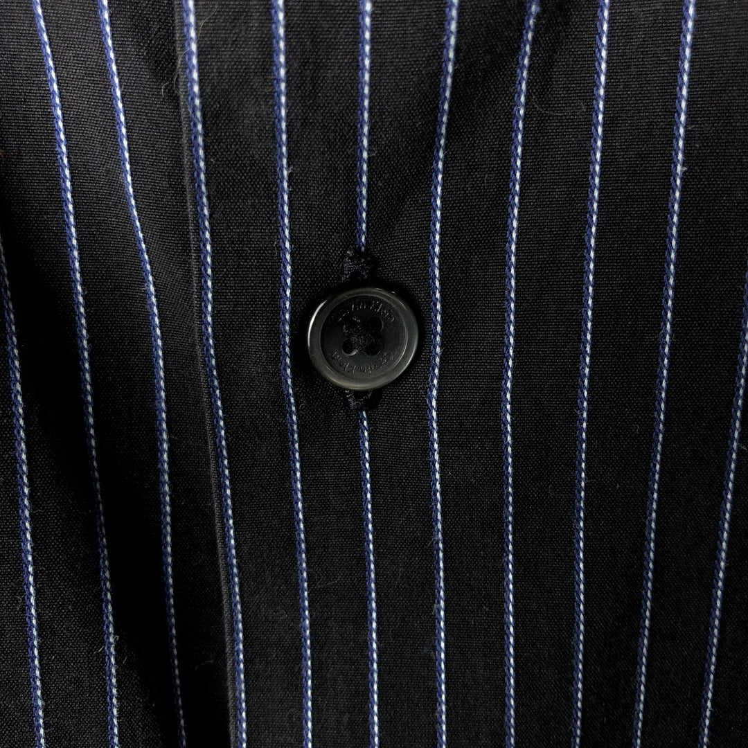 2000s~ Calvin Klein long-sleeved cotton striped shirt, men's size XL cotton black type Vintage Second Hand