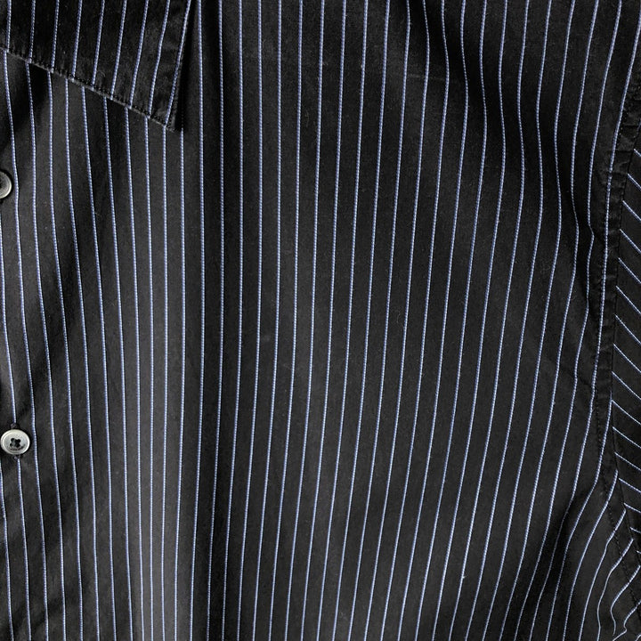 2000s~ Calvin Klein long-sleeved cotton striped shirt, men's size XL cotton black type Vintage Second Hand
