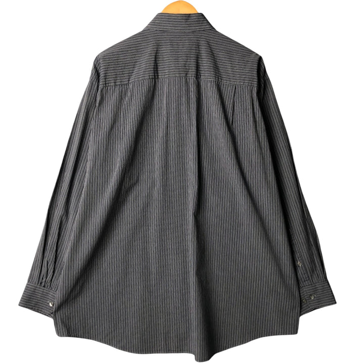 90s-00'S Calvin Klein long-sleeved cotton striped shirt, men's size XXL cotton Charcoal Vintage Second Hand