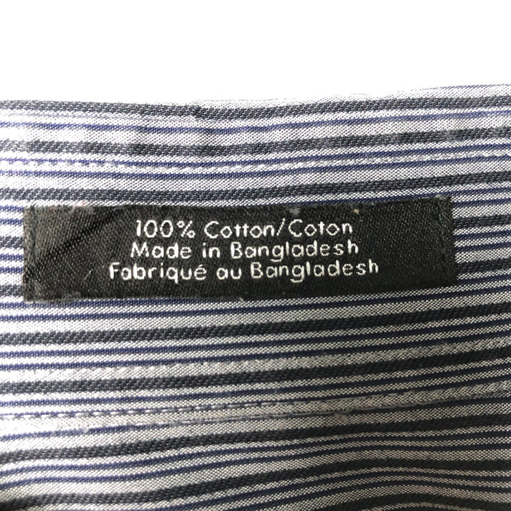 90s-00'S Calvin Klein long-sleeved cotton striped shirt, men's size XXL cotton Charcoal Vintage Second Hand