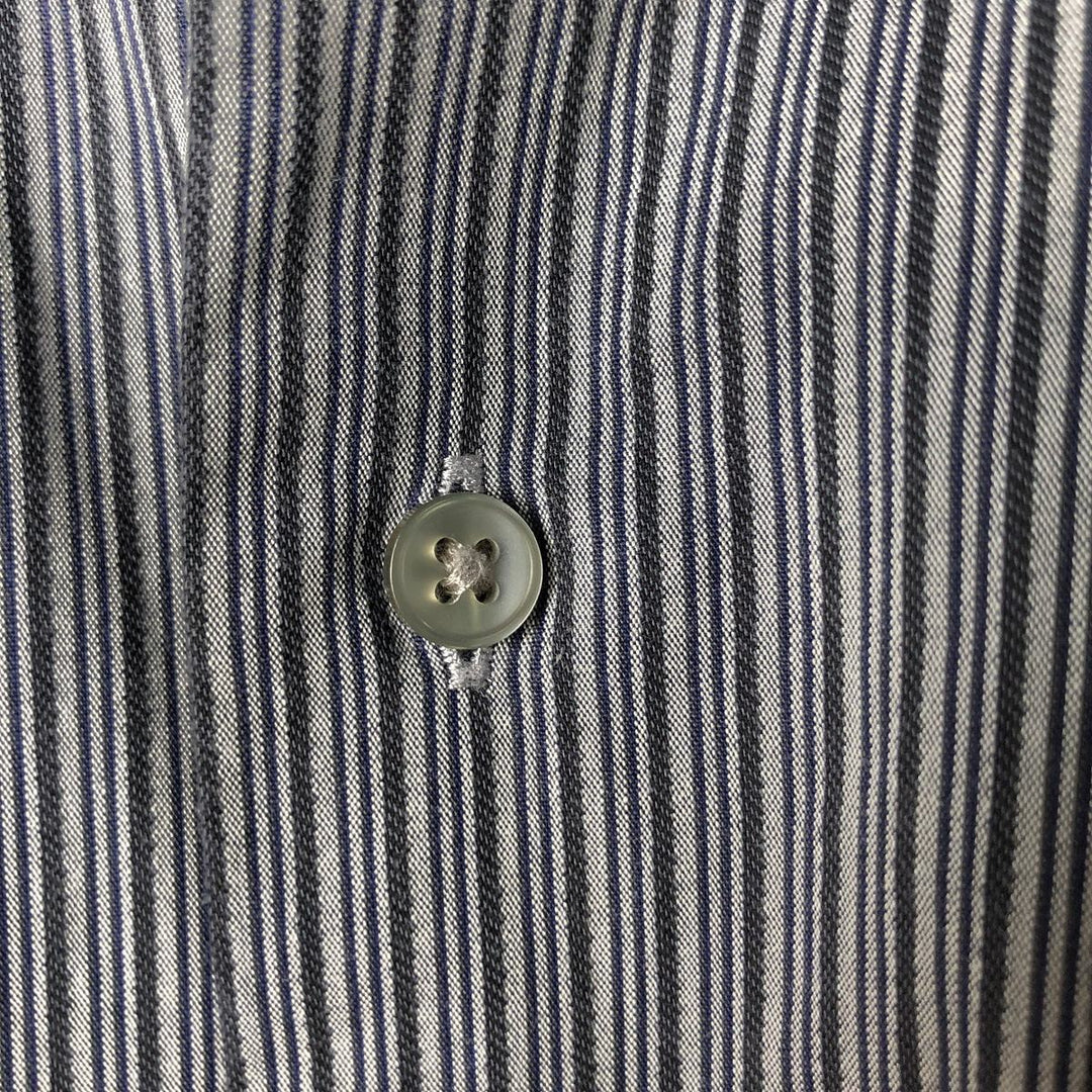 90s-00'S Calvin Klein long-sleeved cotton striped shirt, men's size XXL cotton Charcoal Vintage Second Hand