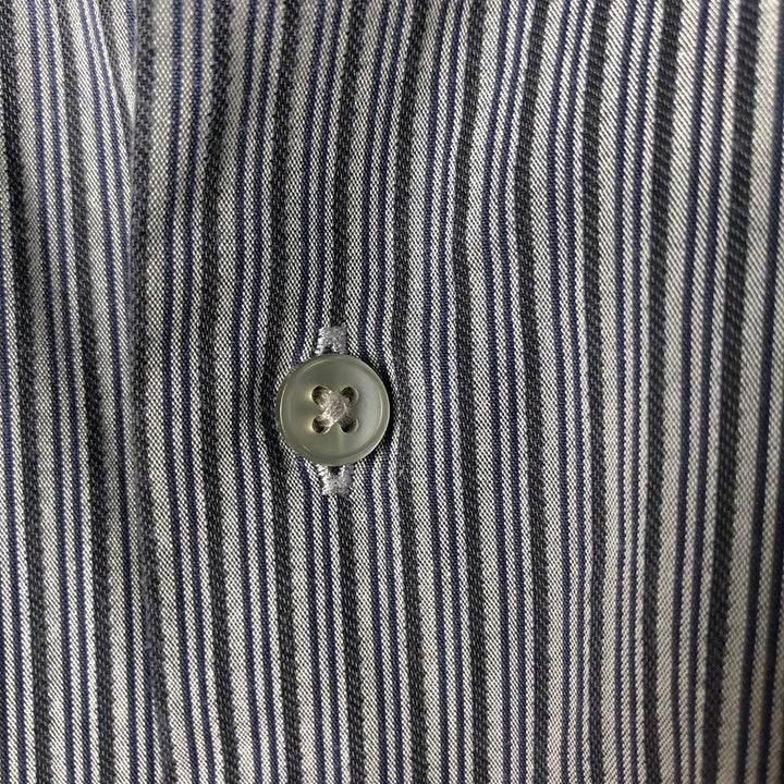 90s-00'S Calvin Klein long-sleeved cotton striped shirt, men's size XXL cotton Charcoal Vintage Second Hand