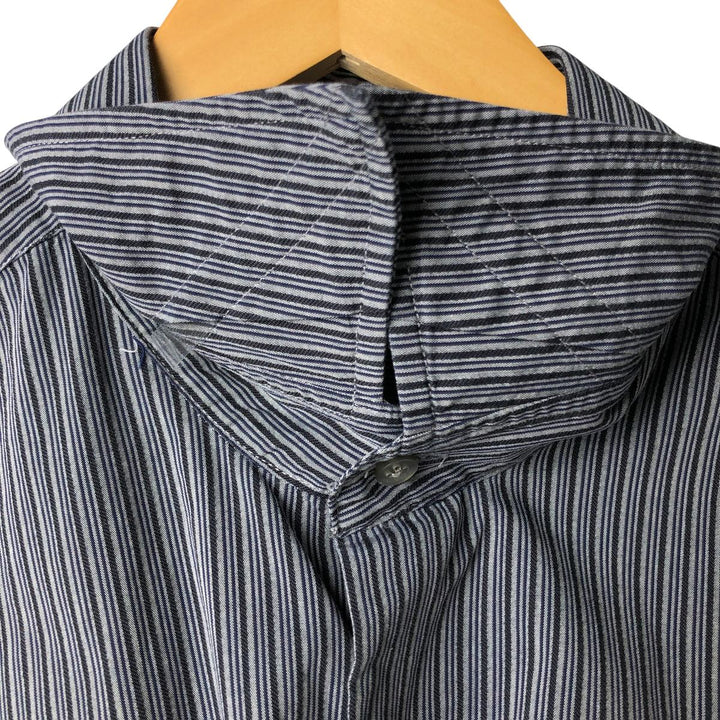 90s-00'S Calvin Klein long-sleeved cotton striped shirt, men's size XXL cotton Charcoal Vintage Second Hand